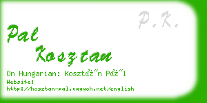 pal kosztan business card